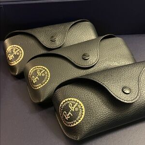 Ray-Ban Black Leather Eyewear Cases